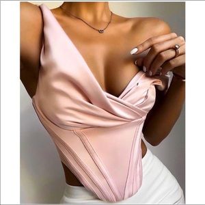 💖 HOUSE OF CB 'Giuseppina' Blush Satin Bustier Corset Size S
